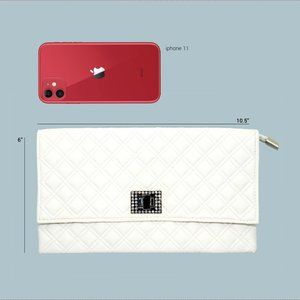 White Cocobella Quilted Envelope Clutch | Evening Handbag | Purse